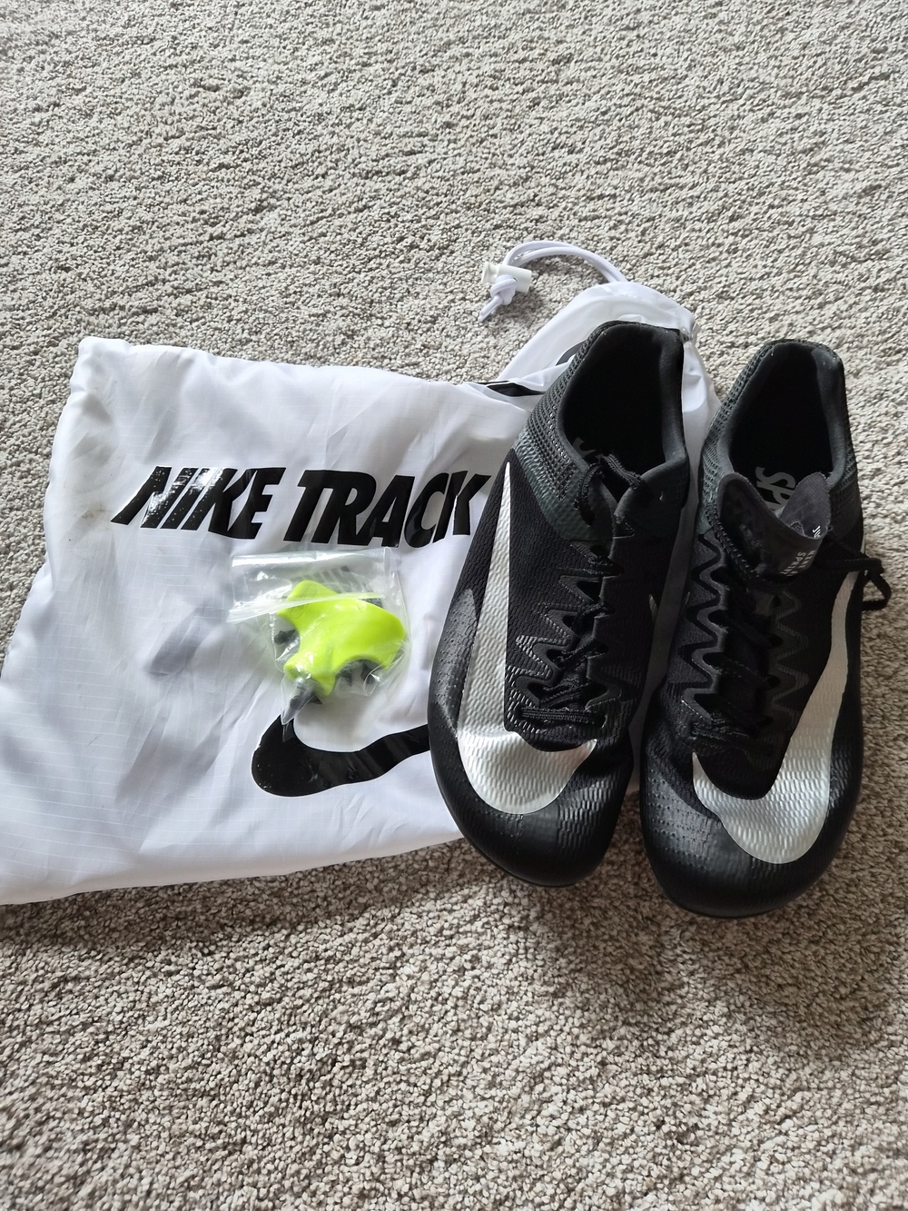 Nike Track Spikes - Black and White with Neon Cleats